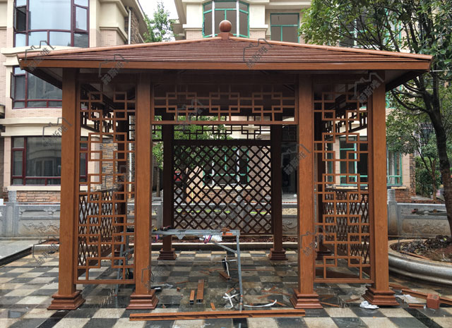 湖南株洲鋁合金四角涼亭